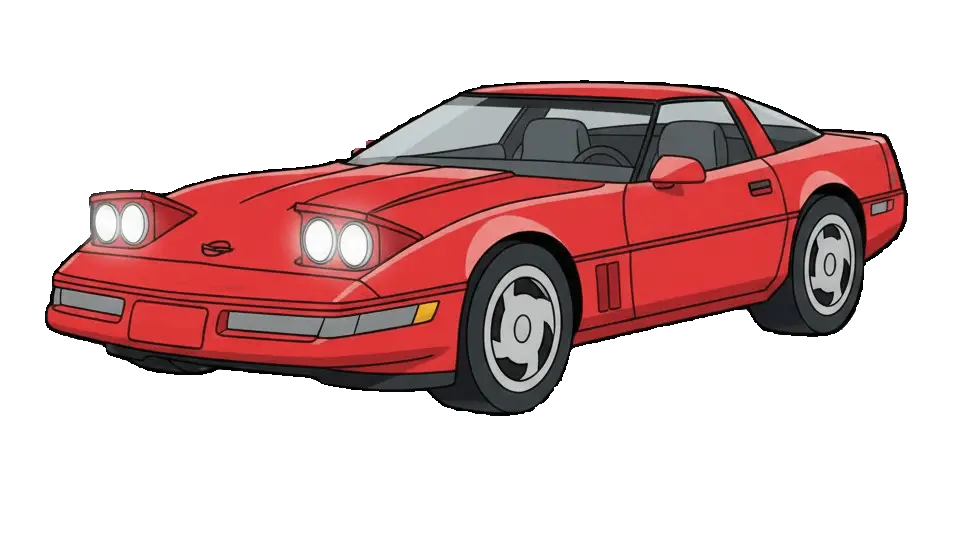 1990 C4 Corvette – Minimal Illustration