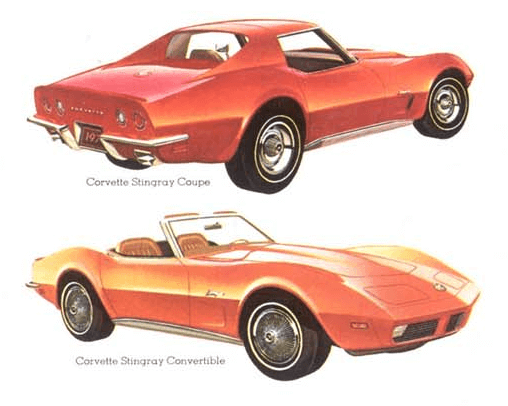 1973 Corvette GM advertisement showcasing the iconic design and features of the 1973 Corvette model