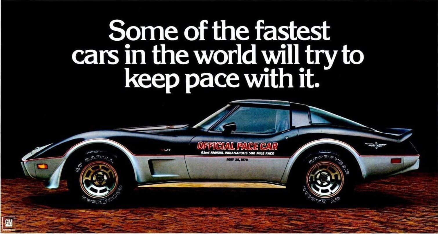 1978 Chevrolet Corvette C3 Indy 500 Pace Car Replica in official GM advertisement